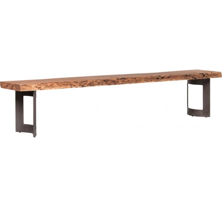 Moe's Home Collection Bent Bench Large Smoked - Front Side Angle