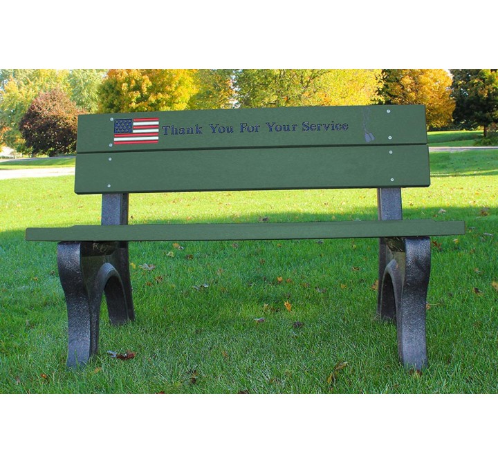 Polly Products Veterans Bench standard engraving & inlay