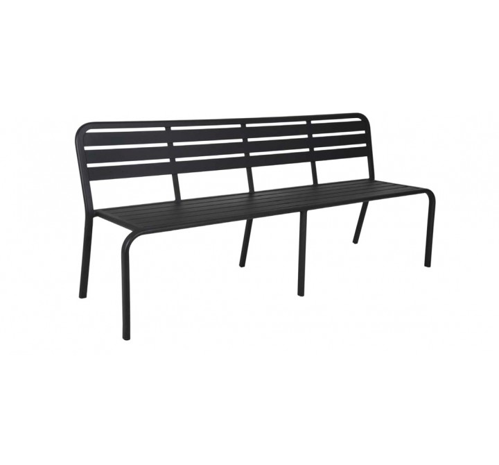 Vista 3 Seat Bench Powdered Coated Aluminum - Black