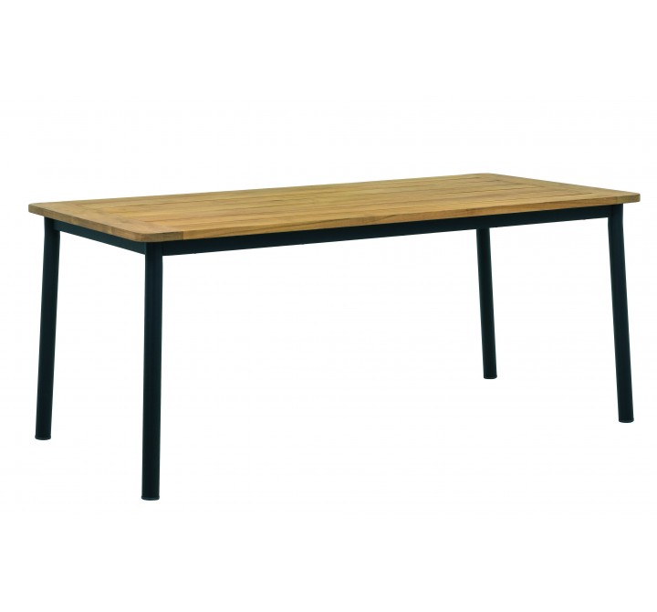 Alfresco Home Meridian 71" Teak Top Dining Table - Front Side Angle