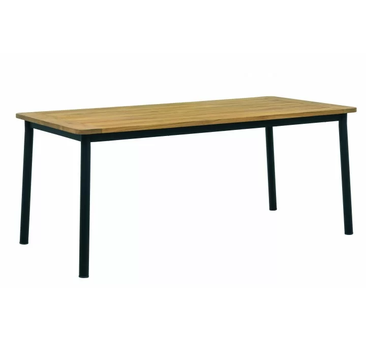 Alfresco Home Meridian 71" Teak Top Dining Table - Front Side Angle
