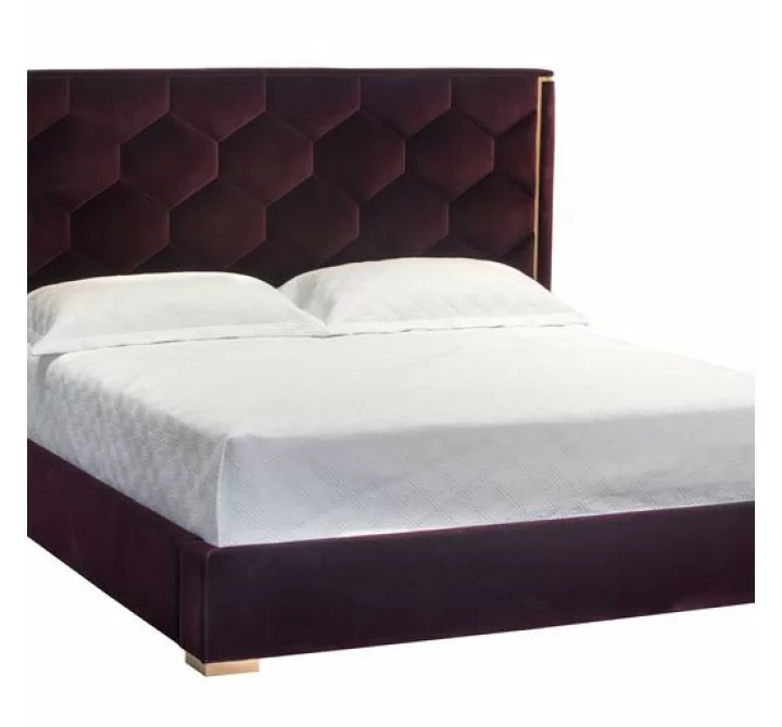 Sunpan Viola Bed King - Glotto Cabernet  - Front Angle