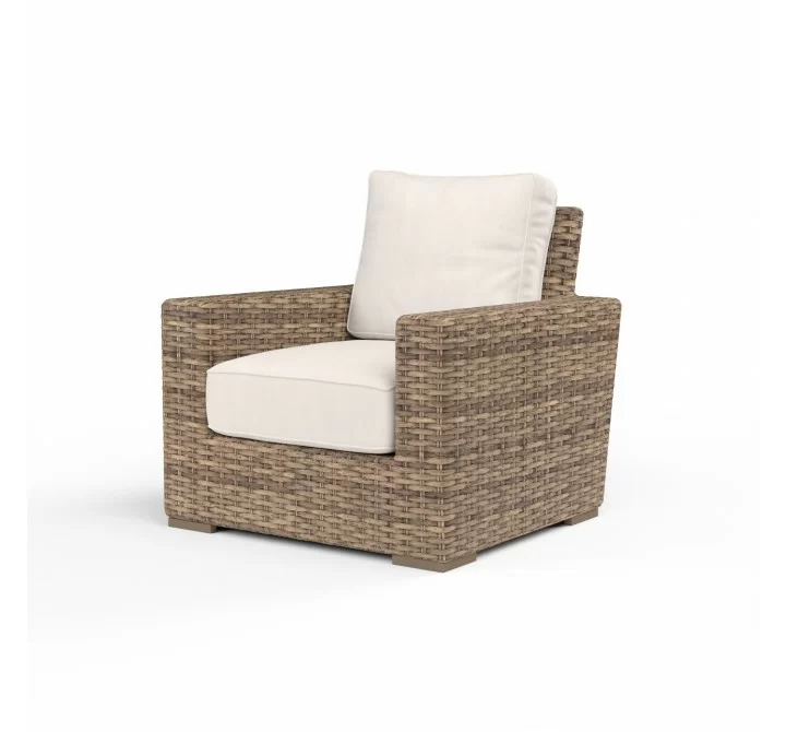 Havana Club Chair in Canvas Natural w/ Self Welt - Front Side Angle