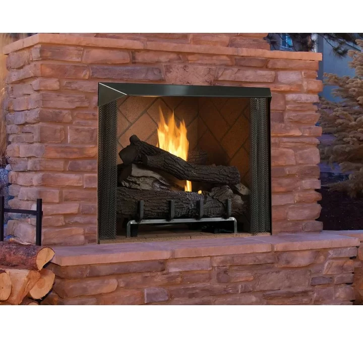 Superior Fireplaces 36" Outdoor Vent-Free Masonry Fireplace - Lifestyle