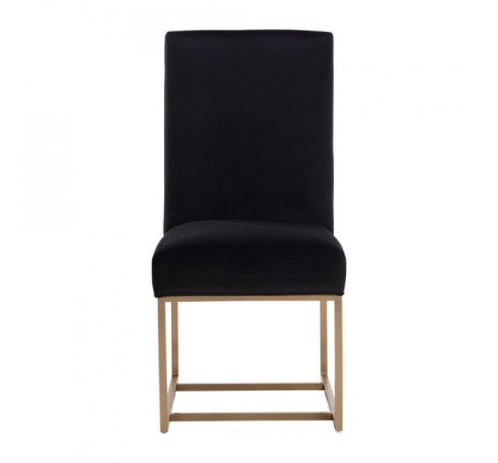 Sunpan Joyce Dining Chair in Cube Black - Front Angle