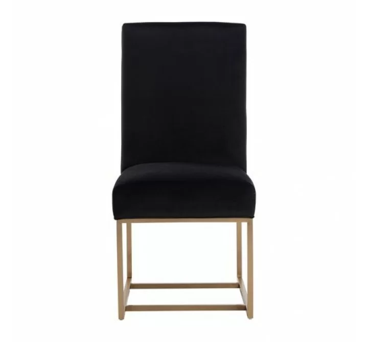 Sunpan Joyce Dining Chair in Cube Black - Front Angle