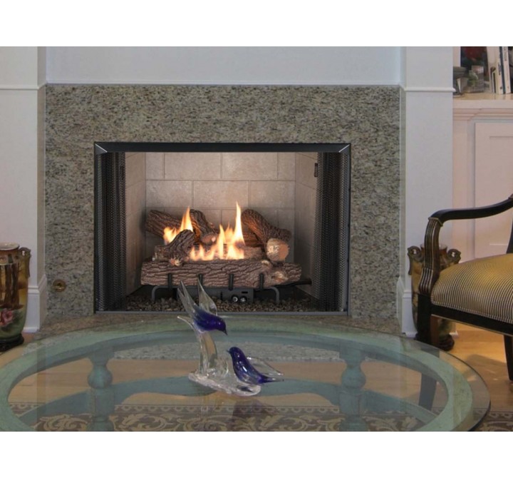 Superior Fireplaces 36" Firebox with 24" Tall Opening And White Stacked Refractory Panels - Lifestyle