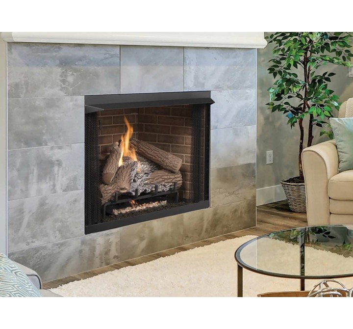 Superior Fireplaces 32" Firebox, 24" Tall Opening With Back Bay Brown/Refractory Stacked Fiber Liners - Lifestyle