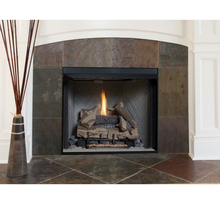 Superior Fireplaces 32" Firebox, 28" Tall Opening White Herringbone/Stacked Refractory