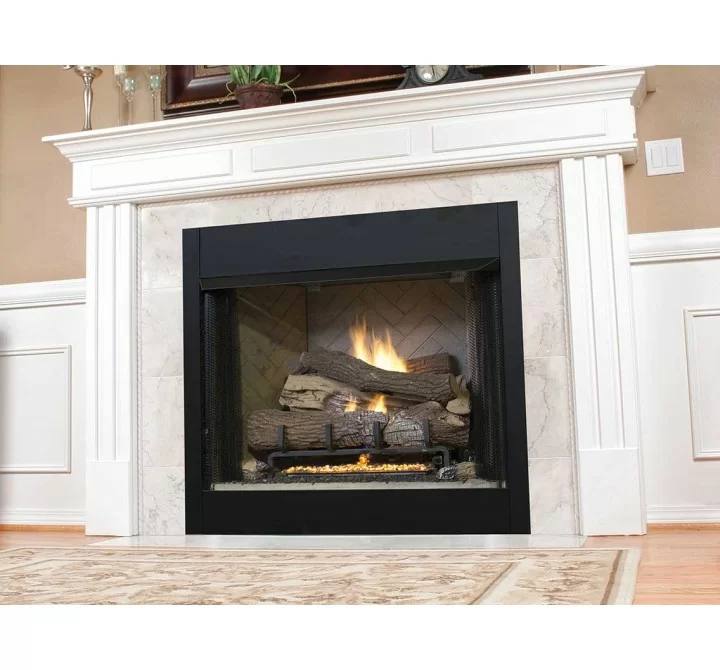 Superior Fireplaces 36" Firebox with 28" Tall Opening Firebox With White Herringbone/Stacked Liner