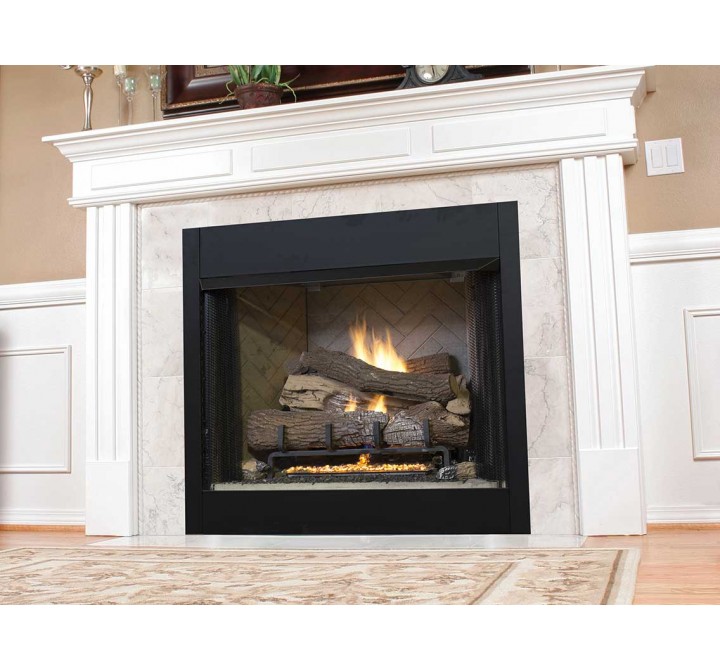 Superior Fireplaces 36" Firebox with 28" Tall Opening Firebox With White Herringbone/Stacked Liner