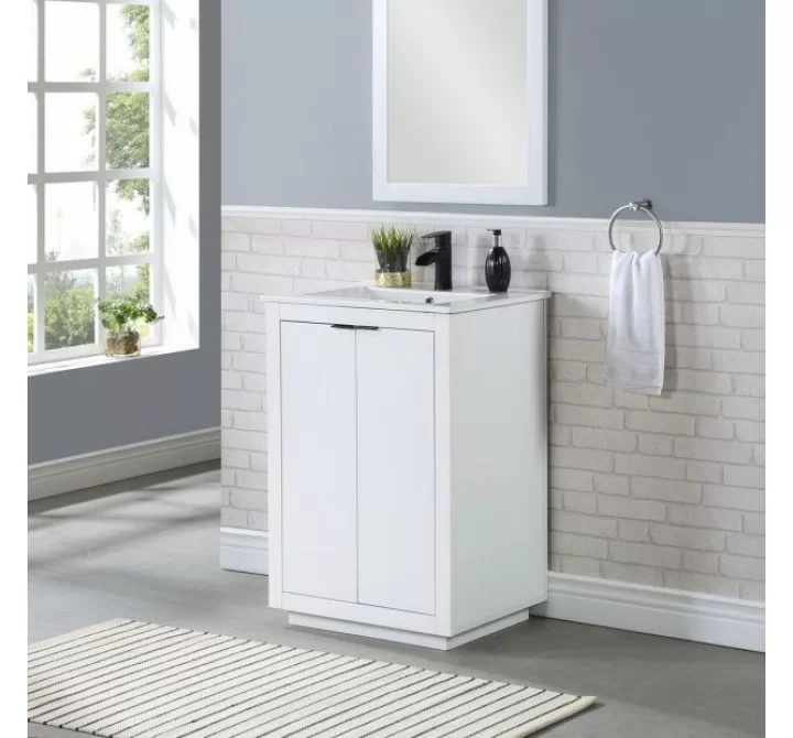 Manhattan Comfort Malverne 24" Bathroom Vanity Sink in White