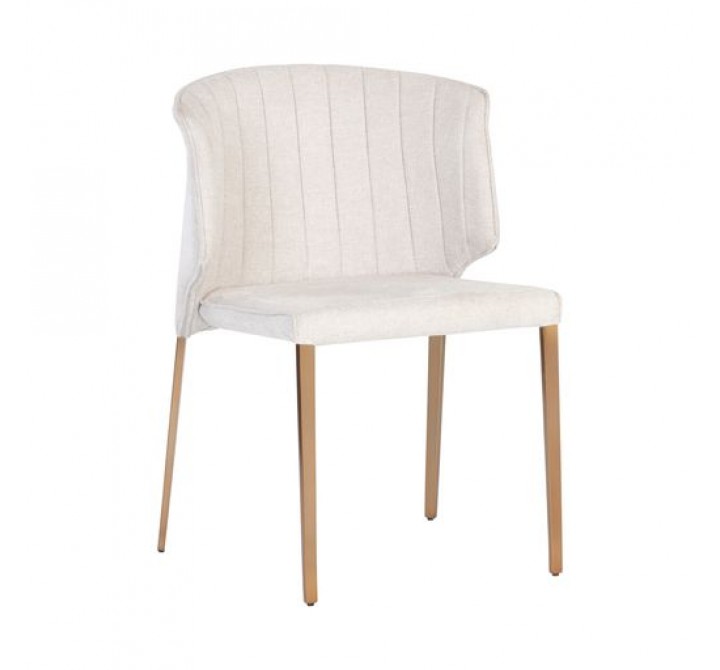 Sunpan Zayden Dining Chair - Belfast Oatmeal - Front Side Angle