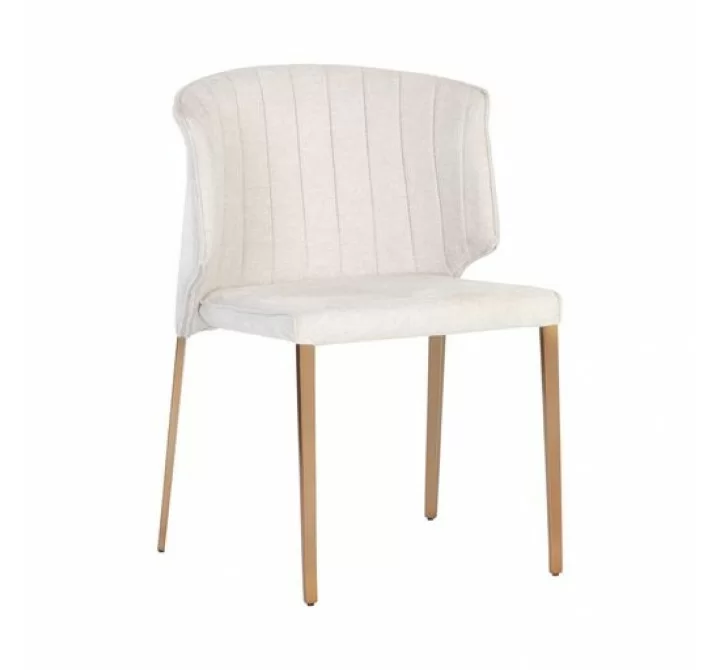 Sunpan Zayden Dining Chair - Belfast Oatmeal - Front Side Angle