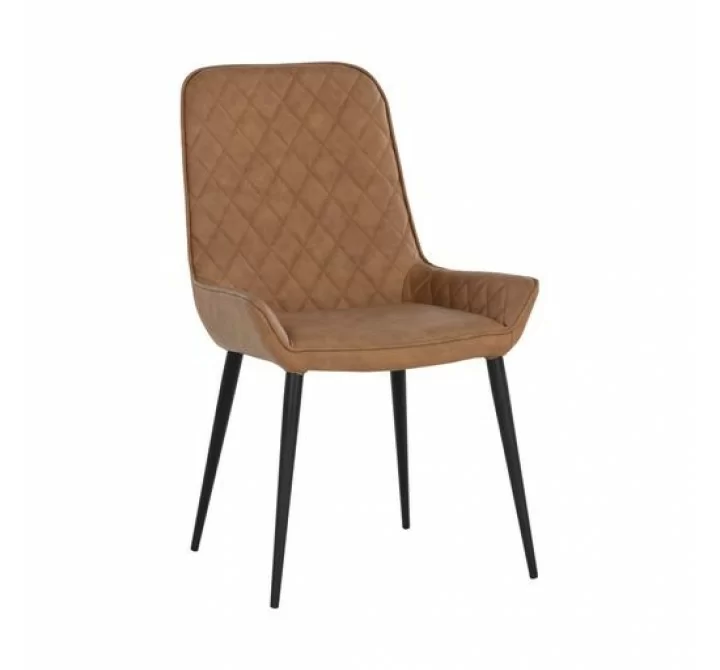 Sunpan Iryne Dining Chair in Bounce Nut - Set of Two - Front Side Angle
