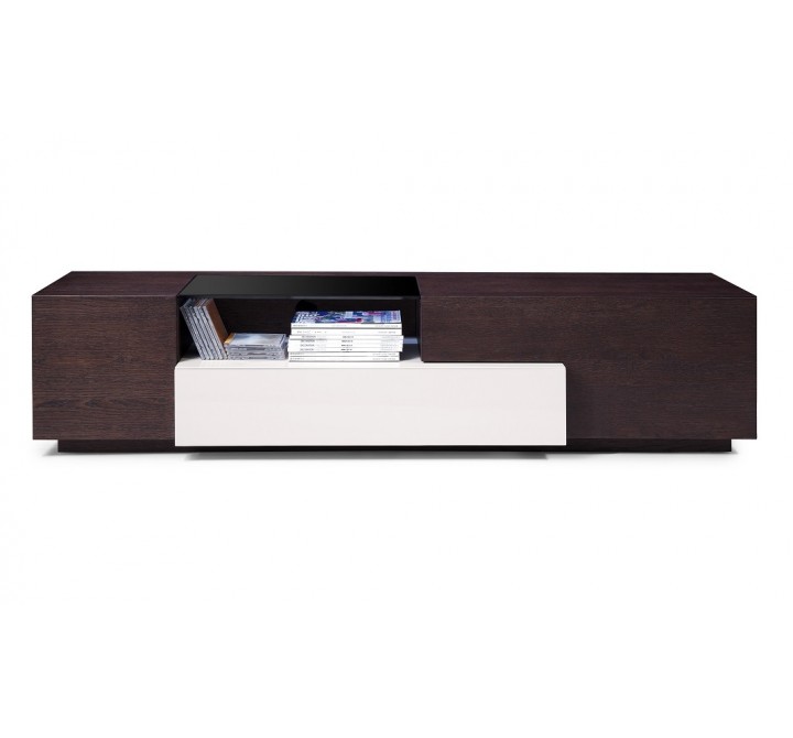J&M Furniture TV Stand 015-Brown Oak / Grey Lacquer