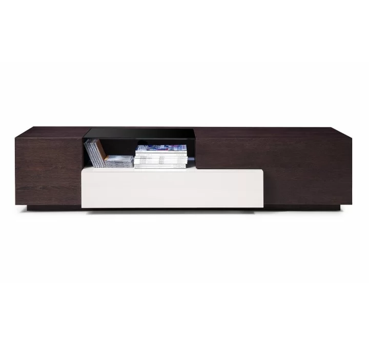 J&M Furniture TV Stand 015-Brown Oak / Grey Lacquer