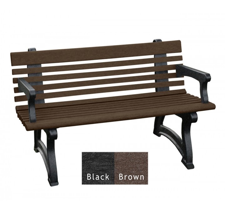 Polly Products Willow Backed Bench With Arms