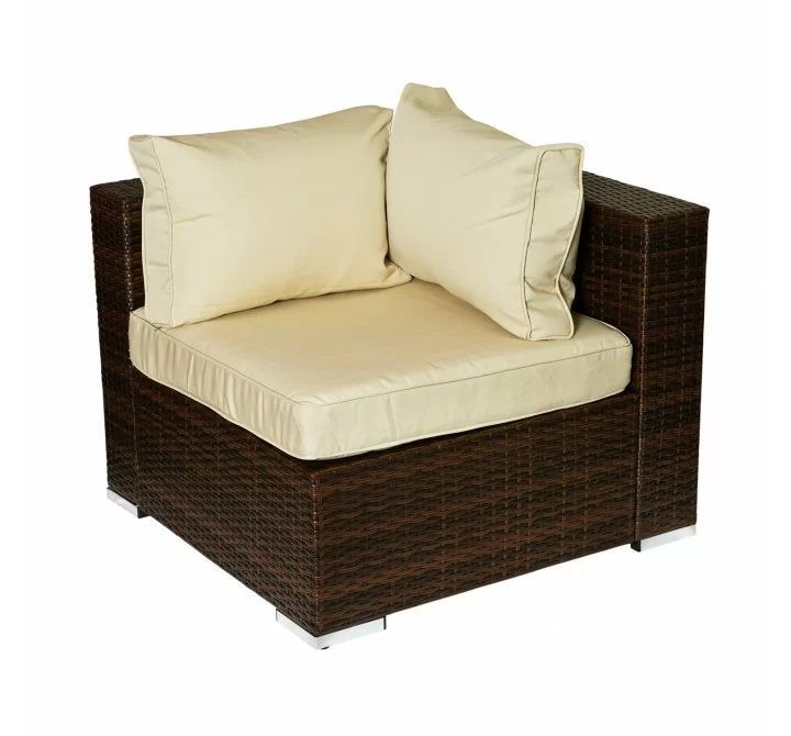 W Unlimited Zoe Collection Outdoor Garden Wicker Conversational Furniture 4PC Sofa set with Table