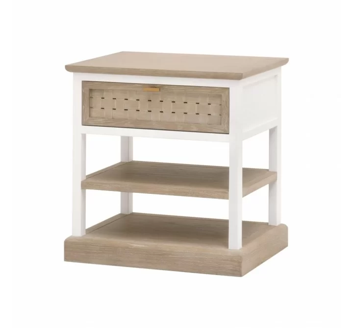 Essentials For Living Weave 1-Drawer Side Table - Front Side Angle