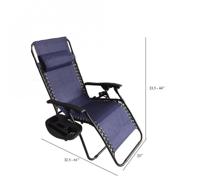 Zero Gravity Recliner/Lounger with Cup Holder - Indigo Blue