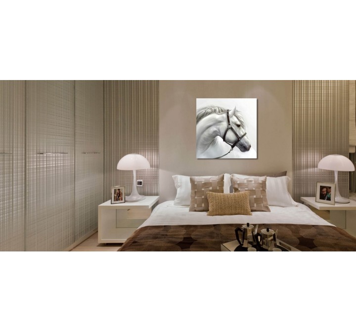 J&M Furniture Acrylic Wall Art White Horse | SB-61184