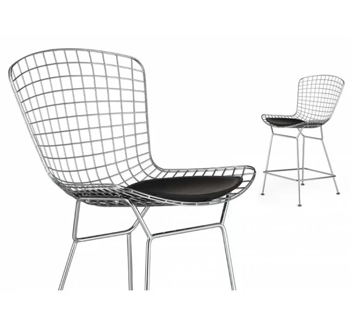 The Who Medium Stool Polished With Chrome Wire Frame