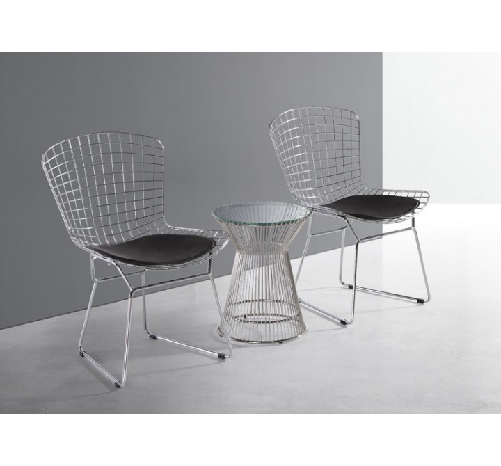 The Who Side Chair In Polished Chrome Wire Frame 