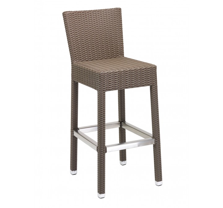 Florida Seating Hand Woven PE Synthetic Wicker Over Aluminum Aluminum Frame Barstool - WIC-07B - Indo