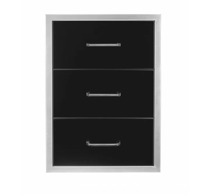 Wildfire Outdoor Living Triple Drawer 19” X 26” 304 Black SS