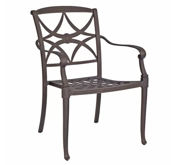 Woodard Wiltshire Dining Arm Chair with Optional Cushion - Angled