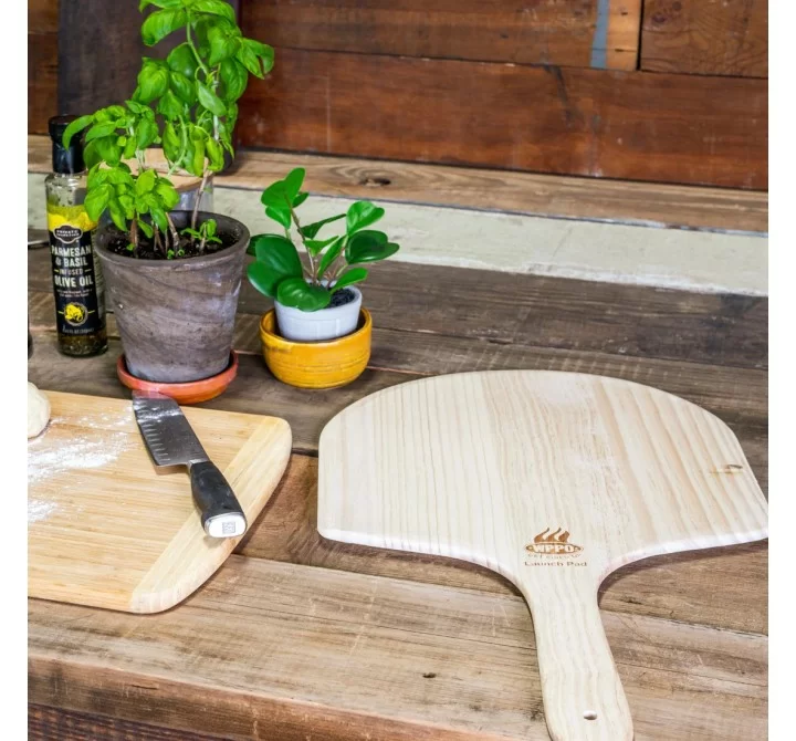 WPPO Ovens 14" x 24" Wooden Pizza Peel (Launch Pad) - Lifestyle