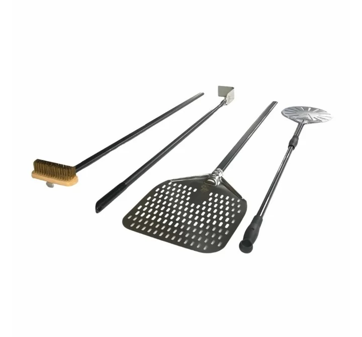 WPPO Ovens 4 Piece Wood-Fired Pizza Oven Utensil Kit - Angled