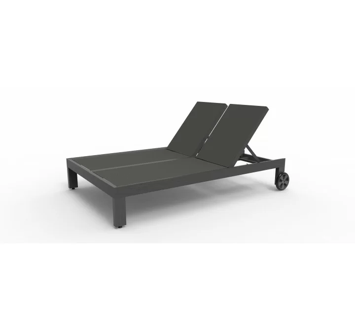 Sunset West Redondo Adjustable Double Sling Chaise - Front Side Angle