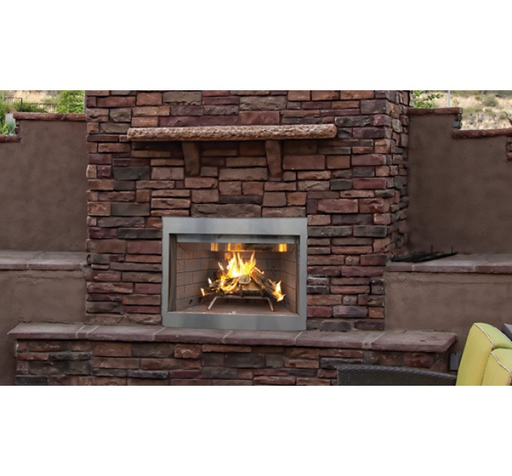 Superior Fireplaces 36" With White Herringbone/Stacked Refractory Panels 