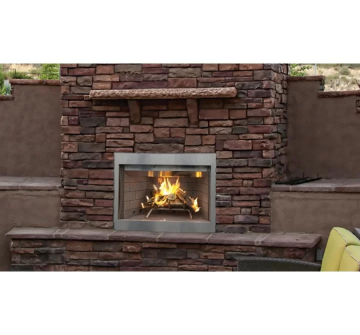 Superior Fireplaces 36" With White Herringbone/Stacked Refractory Panels 