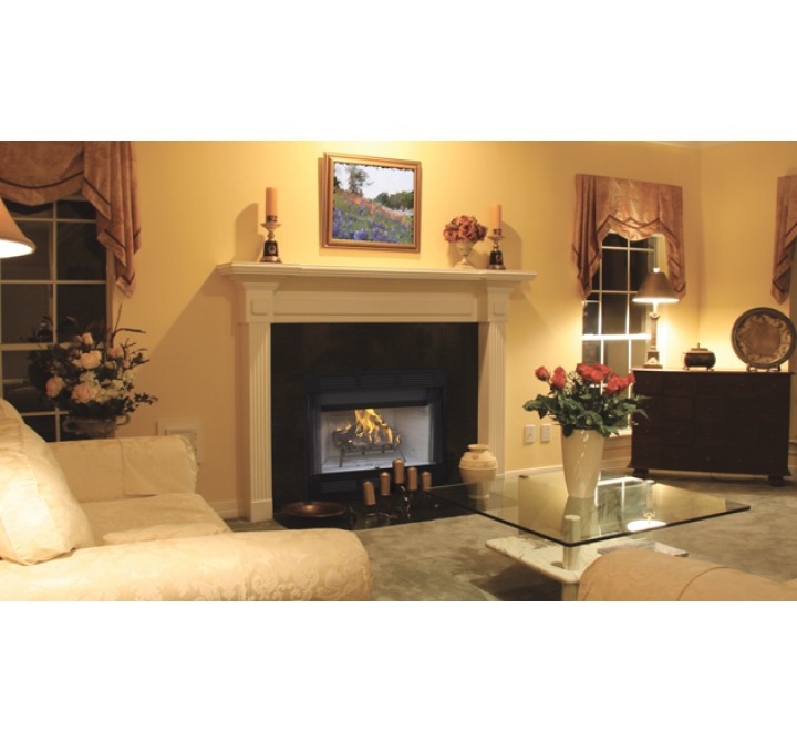 Superior Fireplaces 36" Louvered Insulated With White Stacked Refractory Panels - Lifestyle 1