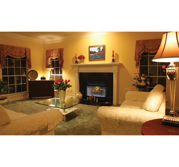 Superior Fireplaces 36" Louvered Insulated With White Stacked Refractory Panels - Lifestyle 2