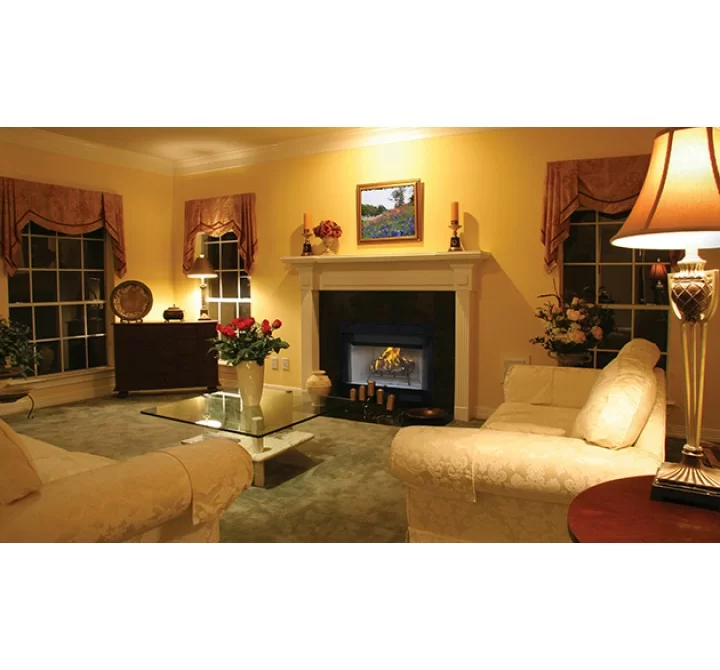 Superior Fireplaces 36" Louvered Insulated With White Stacked Refractory Panels - Lifestyle 2