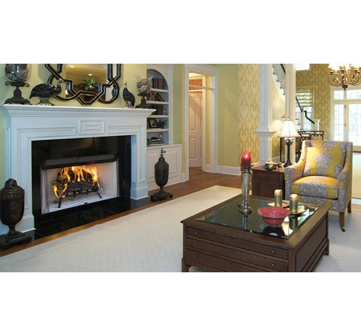 Superior Fireplaces 36" Louvered In White Stacked Refractory Panels And Insulated Firebox - Lifestyle 1