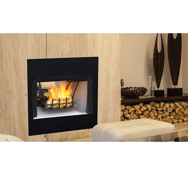 Superior Fireplaces 38" Fireplace In Grey Herringbone/Stacked Refractory Panels  - Lifestyle