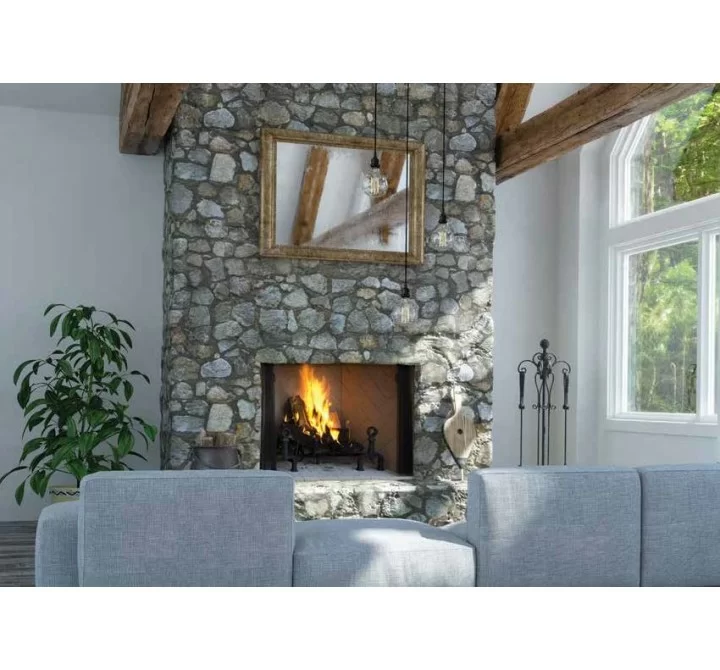 Superior Fireplaces 36" Fireplace With White Stacked/Herringbone Refractory Panels - Lifestyle