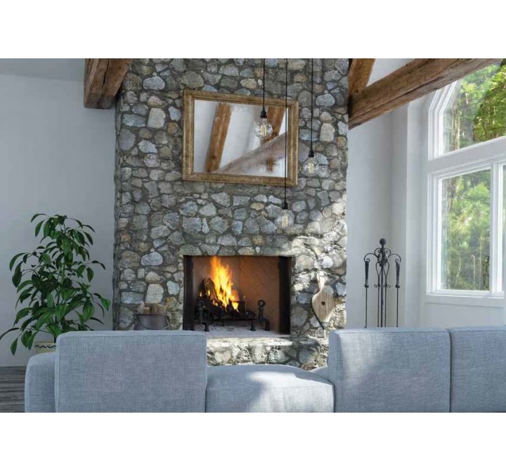Superior Fireplaces 42" Fireplace With White Stacked/Herringbone Refractory Panels - Lifestyle