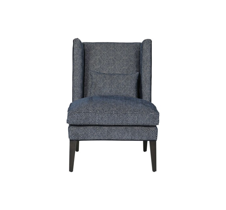 Sunpan Kenzo Lounge Chair Fuego Navy-Abbington Navy - Front Angle