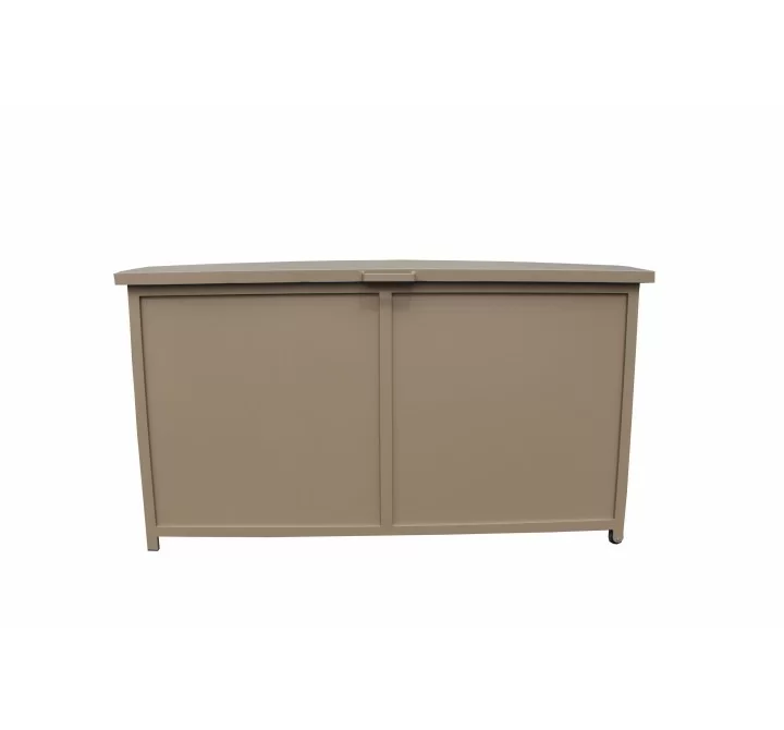 Alfresco Home the Yacht Small RTA Aluminum Storage/Cushion Cabinet - Sand Dollar - Front Angle