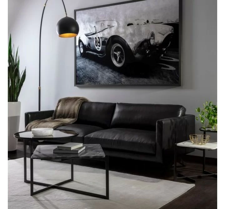 Sunpan Rivas Coffee Table Grey Marble - Lifestyle