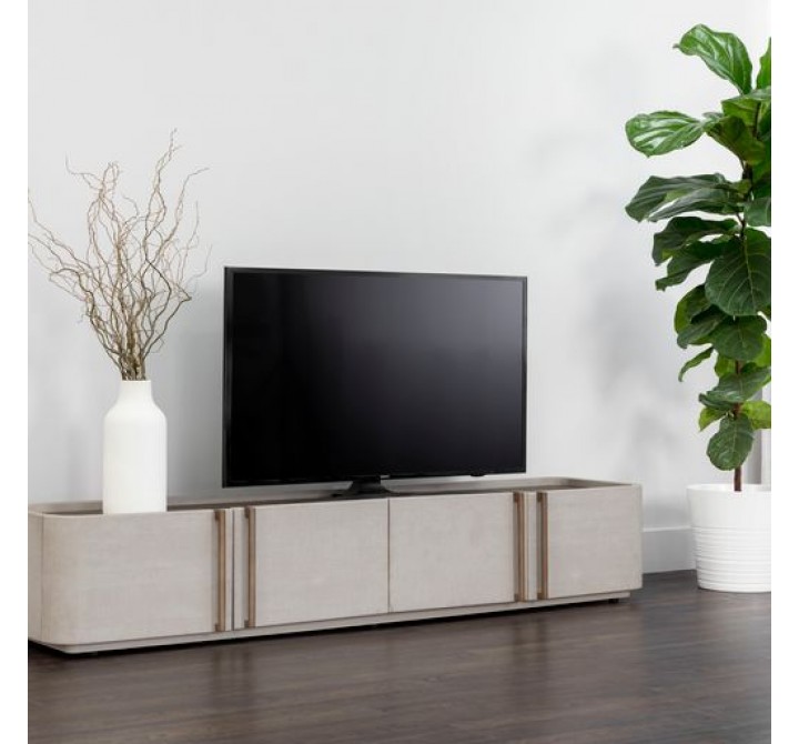 Sunpan Jamille Media Console and Cabinet - Lifestyle