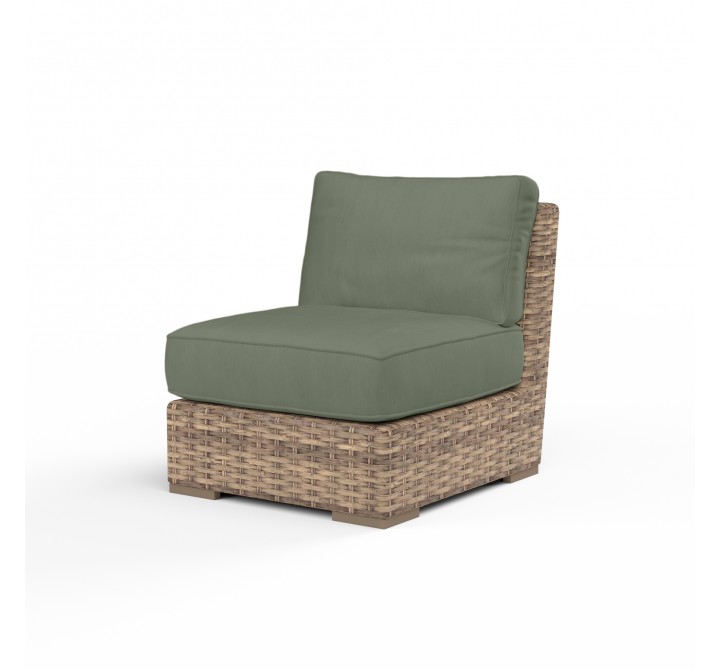 Havana Armless Club in Cast Sage w/ Self Welt - Front Side Angle