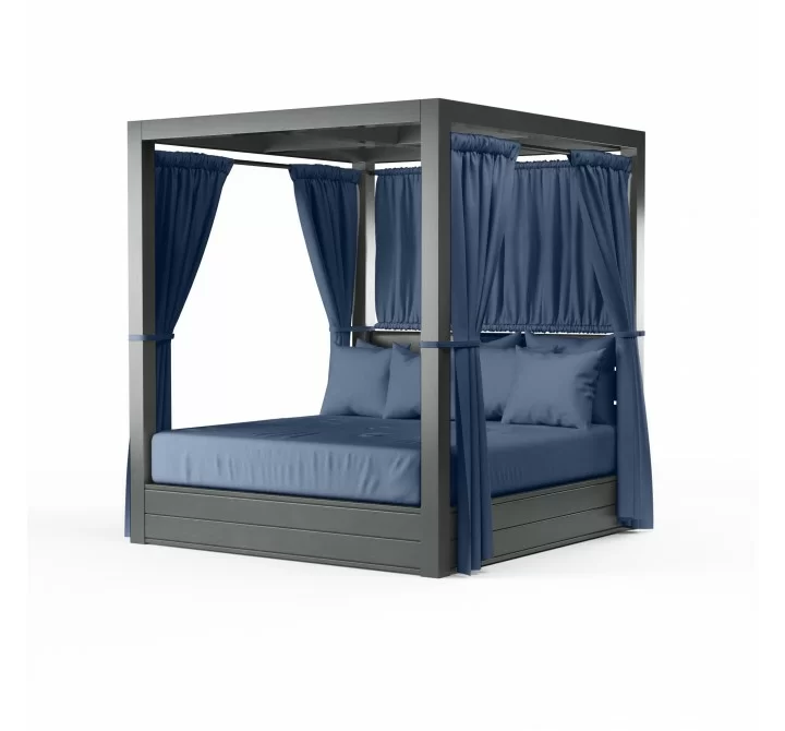 Redondo Resort King Day Bed in Spectrum Indigo, No Welt - Front Side Angle