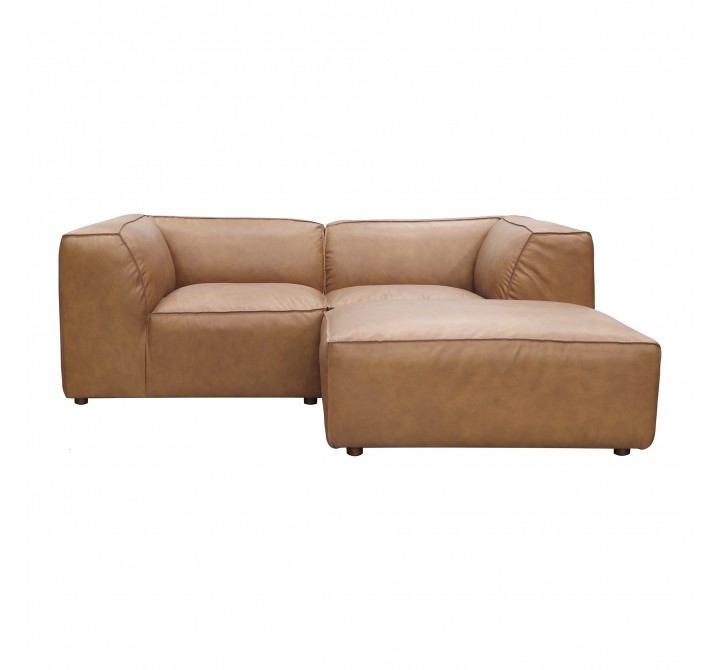 Moe's Home Collection Form Nook Modular Sectional Sonoran Tan Leather - Front Angle